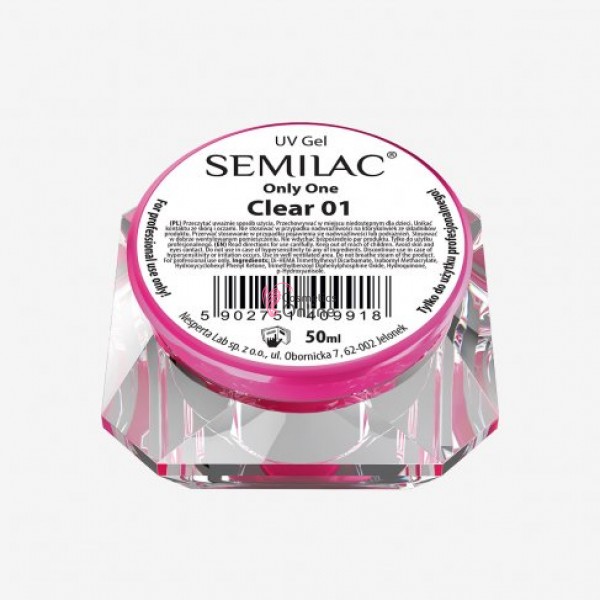 Gel uv Semilac Only One 3 in 1 Transparent Vascos 50 ml + 1 pigment color Neon Cadou